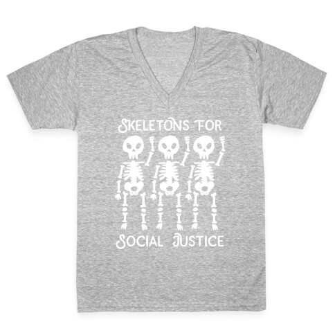 Skeletons for Social Justice V-Neck Tee Shirt