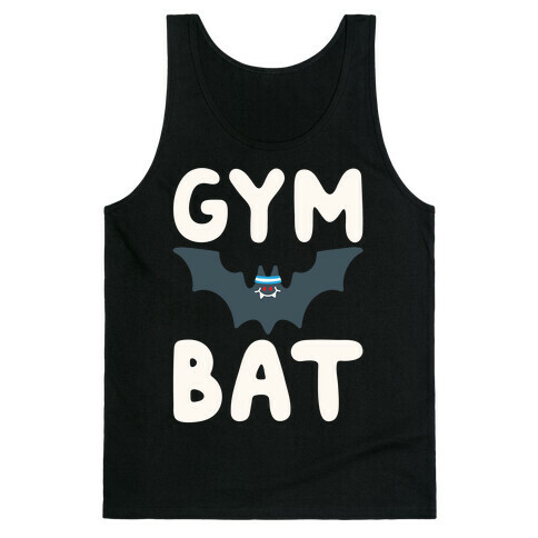 Gym Bat White Print Tank Top
