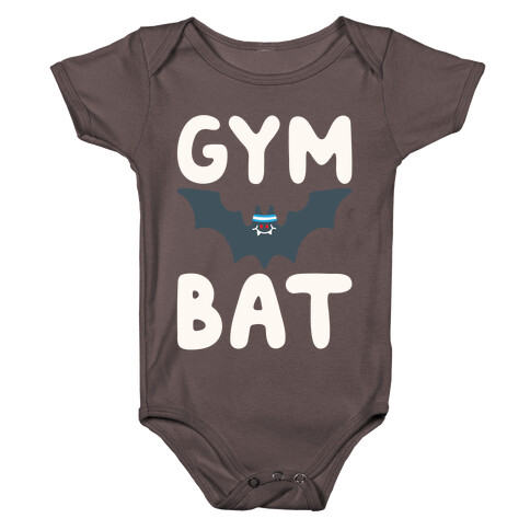 Gym Bat White Print Baby One-Piece