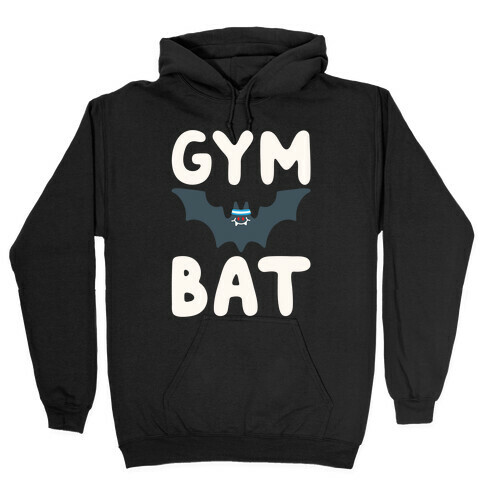 Gym Bat White Print Hooded Sweatshirt