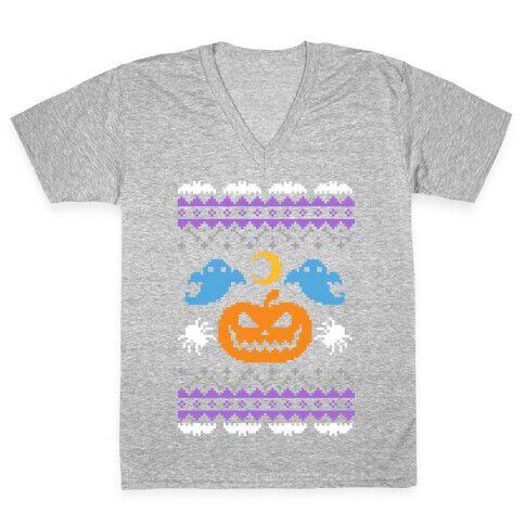 Ugly Halloween Sweater V-Neck Tee Shirt