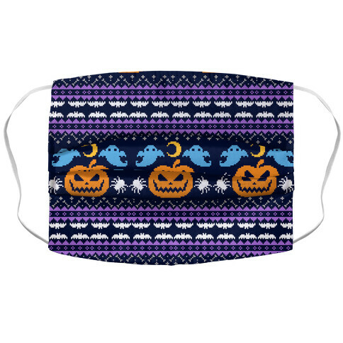 Ugly Halloween Sweater Accordion Face Mask