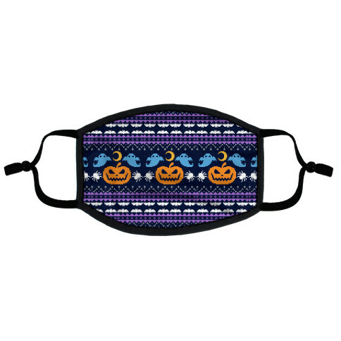 Ugly Halloween Sweater Flat Face Mask