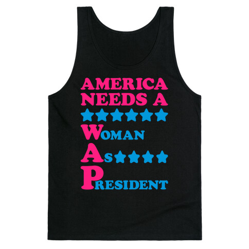 America Needs A Wap Parody White Print Tank Top