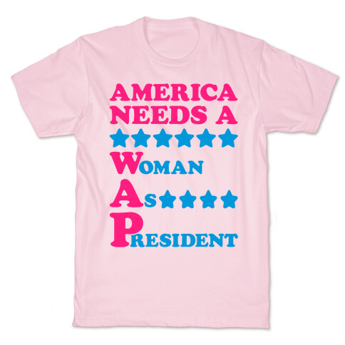 America Needs A Wap Parody White Print T-Shirt