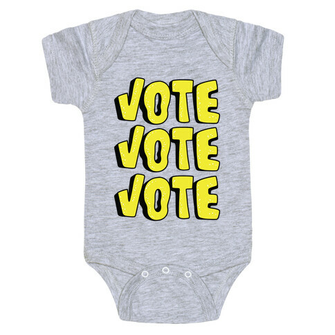 Vote Vote Vote! (Yellow) Baby One-Piece