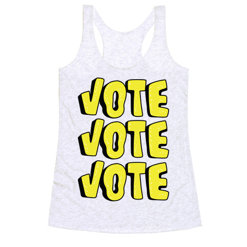 Vote Vote Vote! (Yellow) Racerback Tank Top