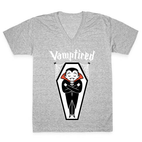 Vamptired Tired Vampire V-Neck Tee Shirt