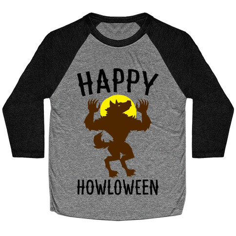 Happy Howloween Werewolf Parody Baseball Tee