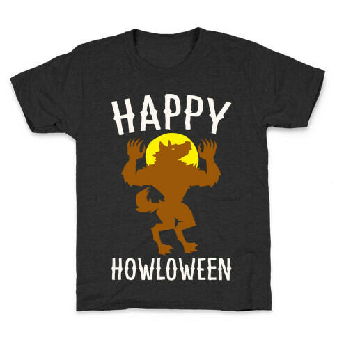 Happy Howloween Werewolf Parody White Print Kids T-Shirt
