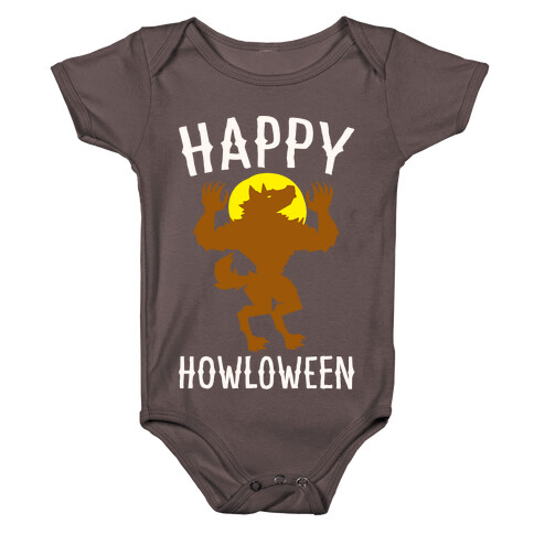 Happy Howloween Werewolf Parody White Print Baby One-Piece