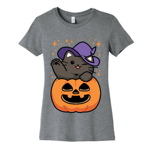 Cute Halloween Cat Womens T-Shirt