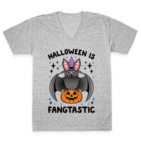 Halloween is Fangtastic V-Neck Tee Shirt