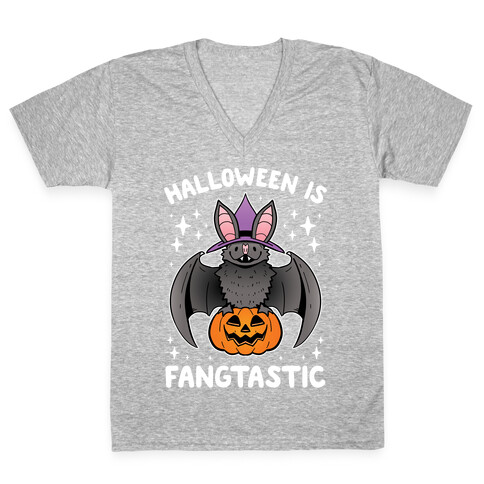 Halloween is Fangtastic V-Neck Tee Shirt