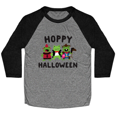 Hoppy Halloween Frogs Baseball Tee