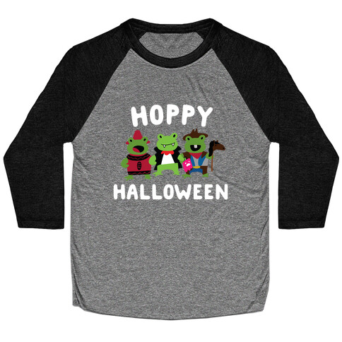 Hoppy Halloween Frogs Baseball Tee