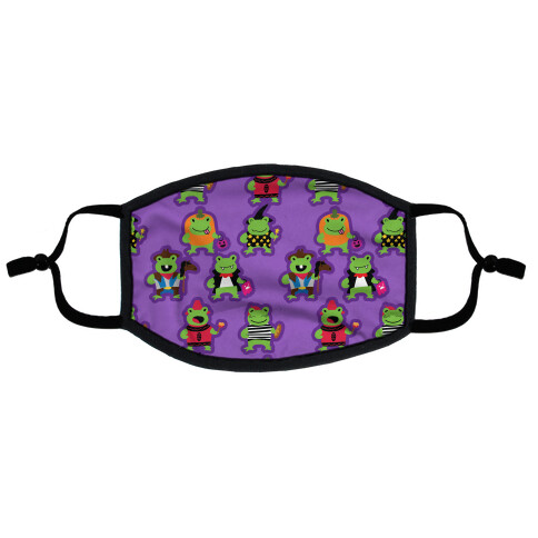 Hoppy Halloween Frogs Pattern Flat Face Mask