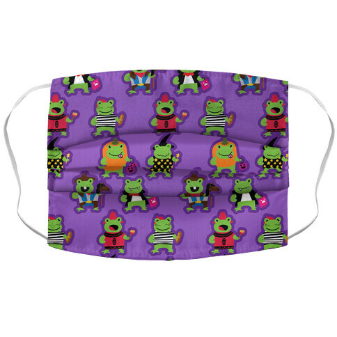 Hoppy Halloween Frogs Pattern Accordion Face Mask