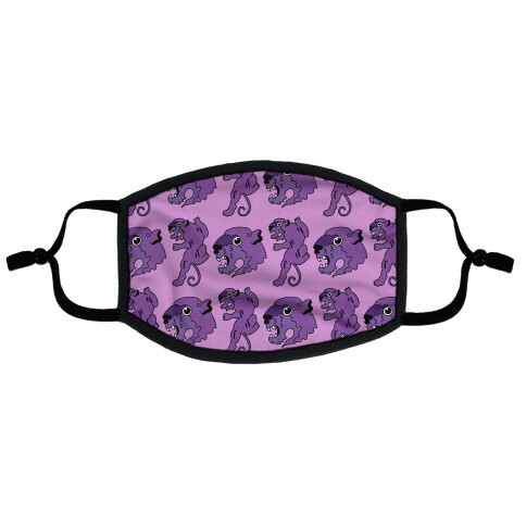 Purple Panther Pattern Flat Face Mask