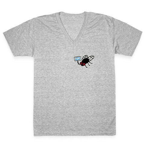 Vote Blue Fly White Print V-Neck Tee Shirt