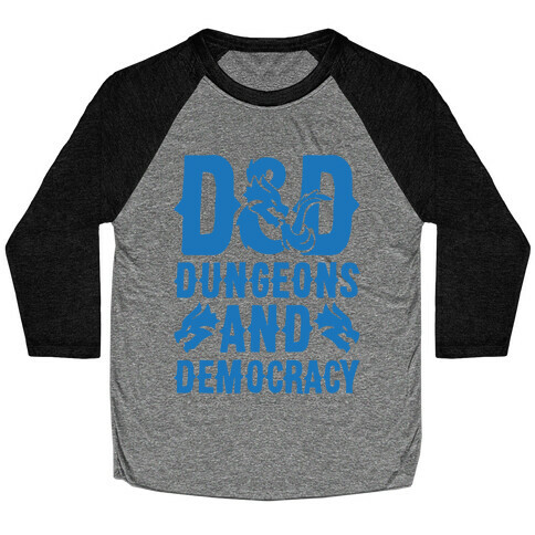 Dungeons and Democracy Parody Baseball Tee