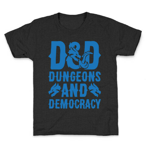 Dungeons and Democracy Parody White Print Kids T-Shirt