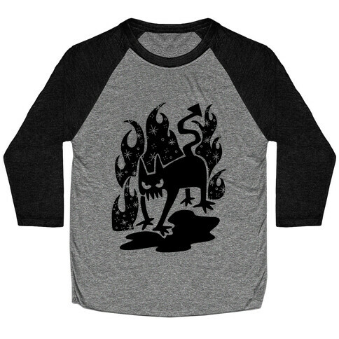 Demon Cat Baseball Tee