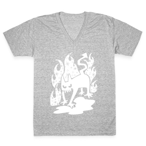 Demon Cat V-Neck Tee Shirt