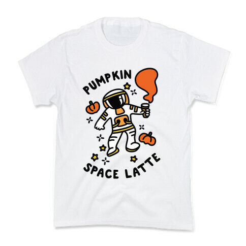 Pumpkin Space Latte Astronaut Kids T-Shirt