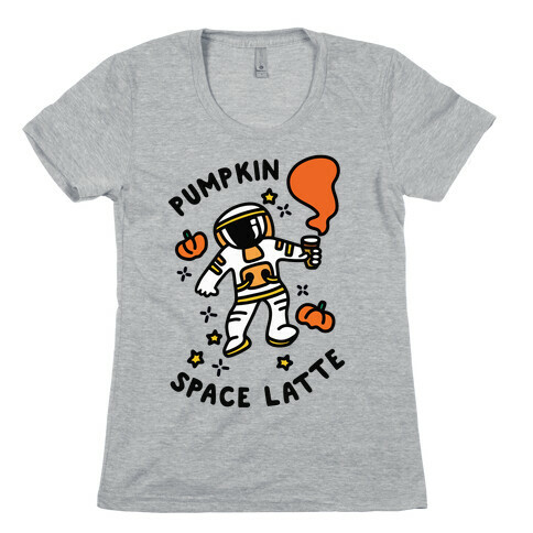 Pumpkin Space Latte Astronaut Womens T-Shirt