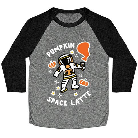 Pumpkin Space Latte Astronaut Baseball Tee