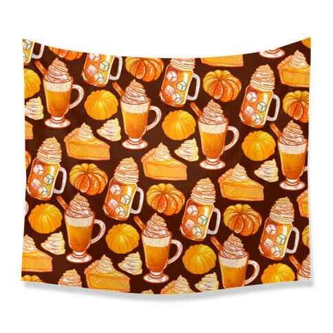 Pumpkin Everything Pattern Tapestry