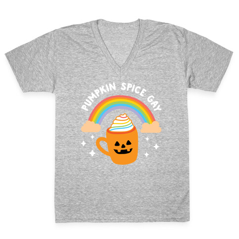 Pumpkin Spice Gay V-Neck Tee Shirt