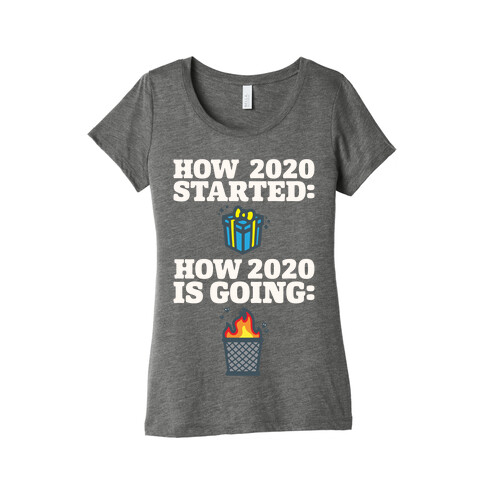 How 2020 Started How 2020 Is Going White Print Womens T-Shirt