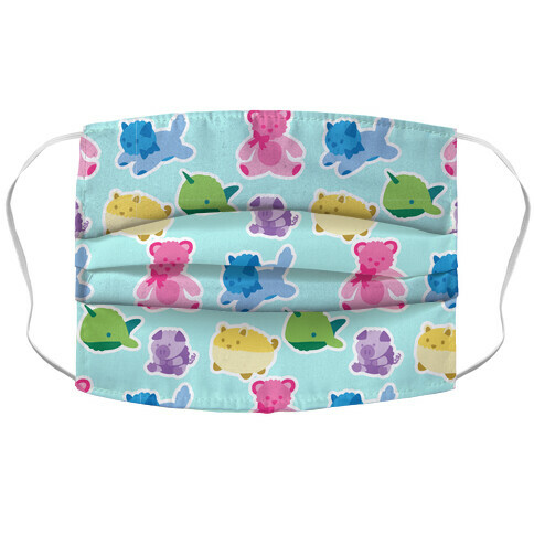 Pastel Plushie Pattern Accordion Face Mask