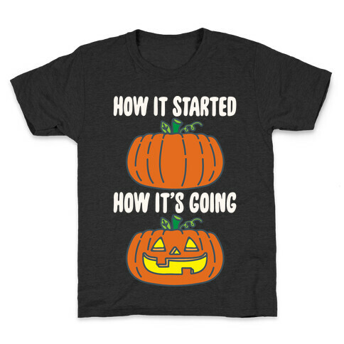 How It Started Jack O Lantern' Parody White Print Kids T-Shirt