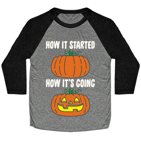 How It Started Jack O Lantern' Parody White Print Baseball Tee