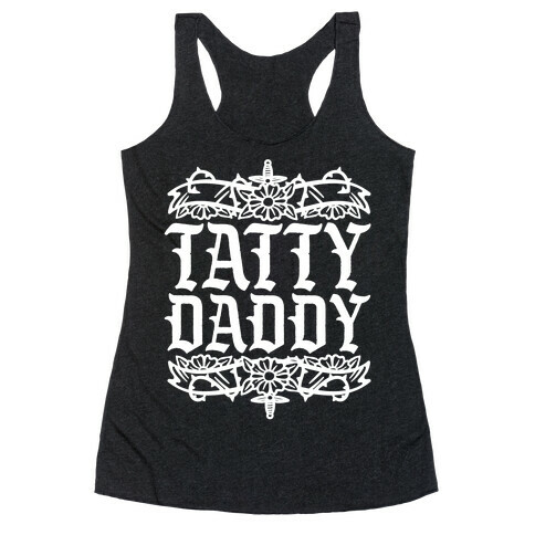 Tatty Daddy White Print Racerback Tank Top