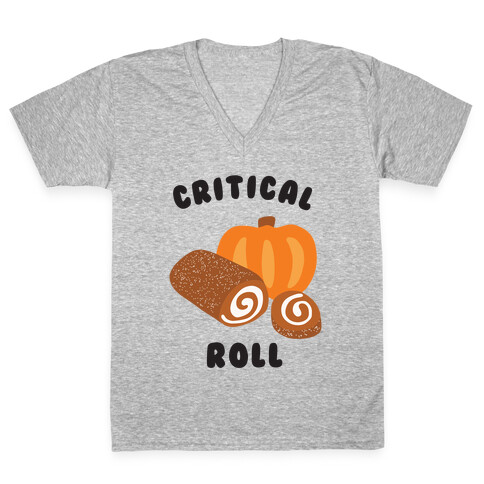 Critical Pumpkin Roll V-Neck Tee Shirt