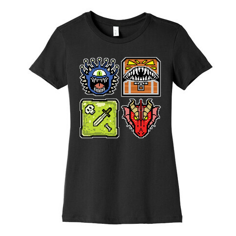 Pixel DnD Monsters Womens T-Shirt