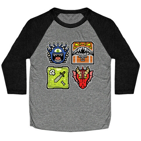 Pixel DnD Monsters Baseball Tee