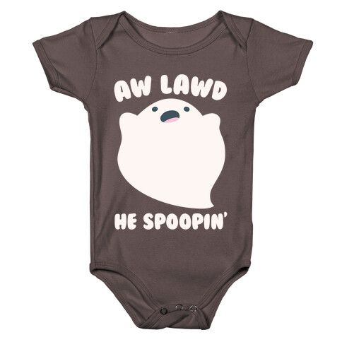 Aw Lawd He Spoopin' Ghost Parody White Print Baby One-Piece