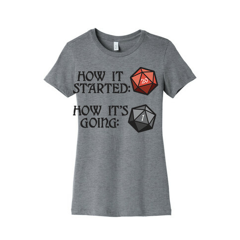 How It Started How It's Going DnD Womens T-Shirt