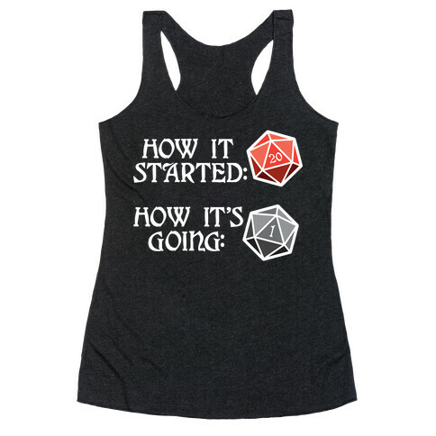 How It Started How It's Going DnD Racerback Tank Top