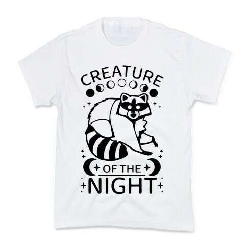 Creature Of The Night Raccoon Kids T-Shirt