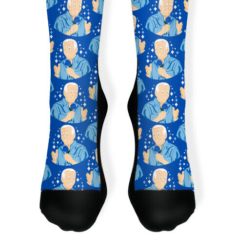 Blue Rose Biden Pattern Sock