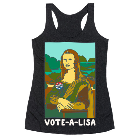 Vote-A-Lisa White Print Racerback Tank Top