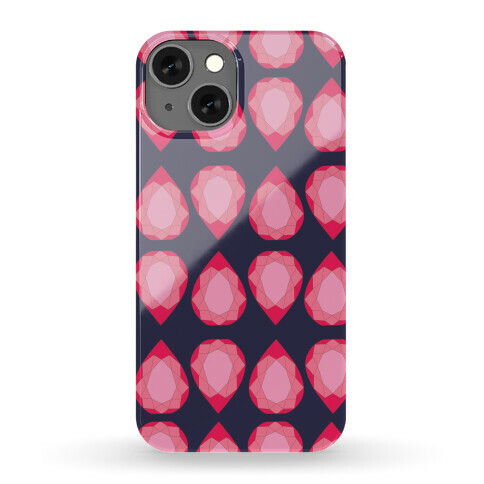 Pink Teardrop Gem Pattern Phone Case