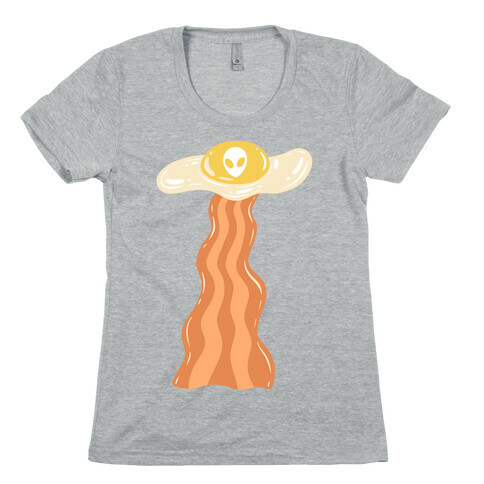 Bacon and Egg UFO Abduction  Womens T-Shirt