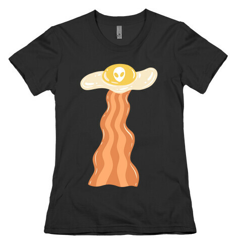 Bacon and Egg UFO Abduction Womens T-Shirt